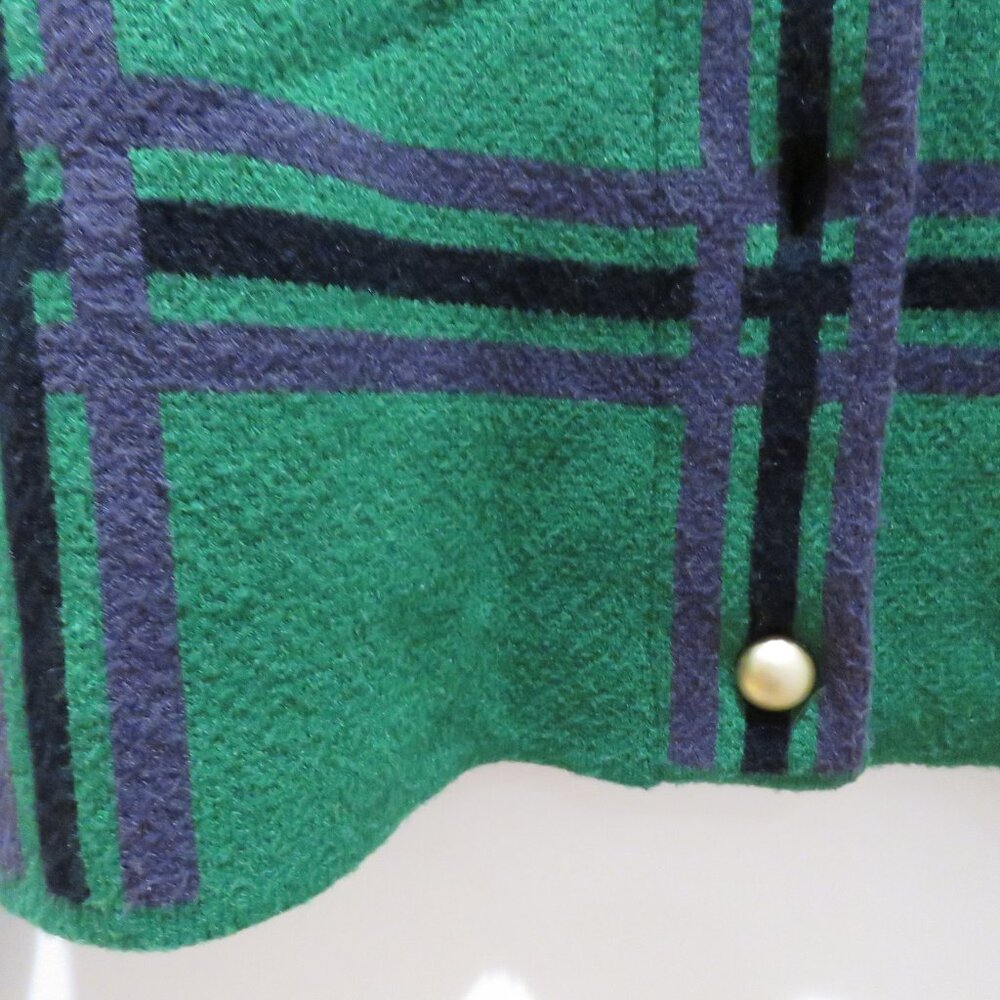 TULAROSA Bellair Cardigan Green Plaid XS Preppy Cropped Old Money - Picture 3 of 15
